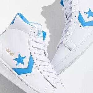 Converse White and Blue High-Top Sneakers